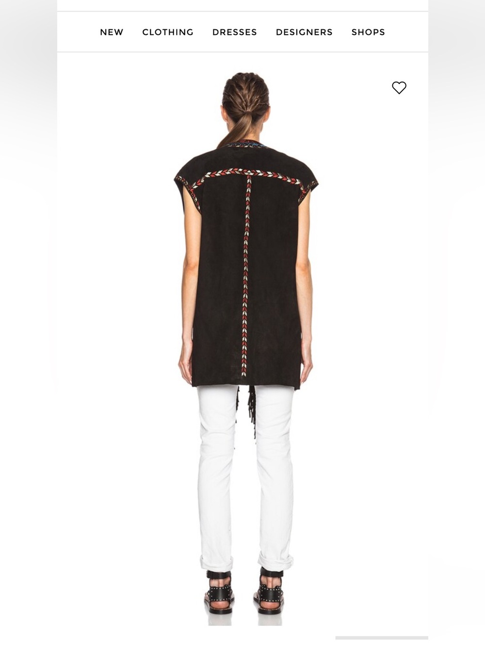 Isabel Marant Martin Embroidered Velvet Vest-  Leather - FR38 US 4 - Picture 3 of 7